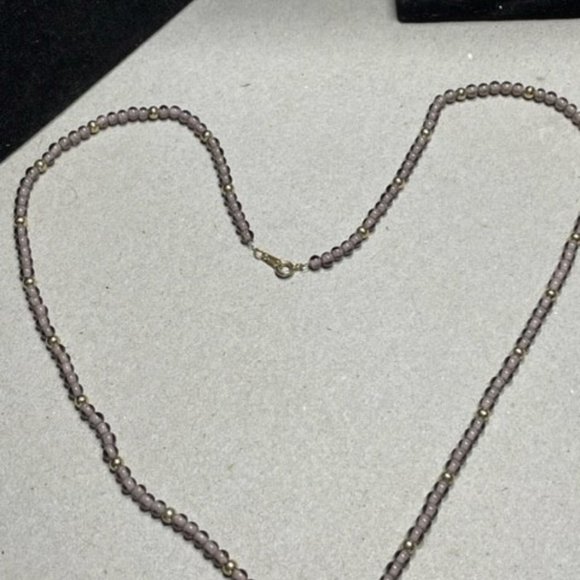 Sarah Coventry Silver Amethyst Beads with Gold Tone Beads 26" 1970's - Picture 4 of 7